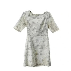 KATE SPADE SATURDAY Watercolor Dot Sheath‎ Dress Grey Boat Neck Size 2